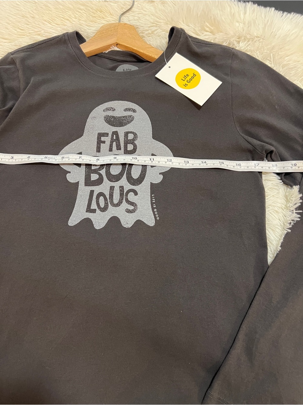 Life is Good 'Fab Boo Lous' Long-Sleeve Halloween Graphic Tee-XS - NWT - Picture 6 of 10